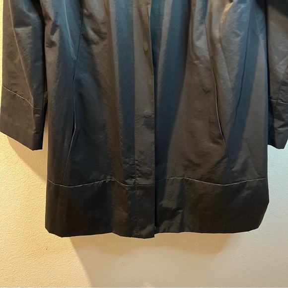 Women’s Eileen Fisher black mid length cotton blend all season zip up jacket L - Picture 5 of 7